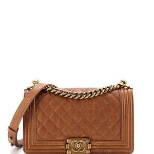 Chanel Boy Flap Bag Quilted Caviar Old #238263C49B